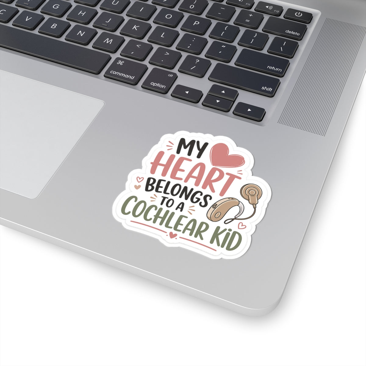 My Heart Belongs to a Cochlear Kid Sticker | Hearing Loss Awareness Decal | Cochlear Implant Mom Gift | Waterproof Vinyl Sticker