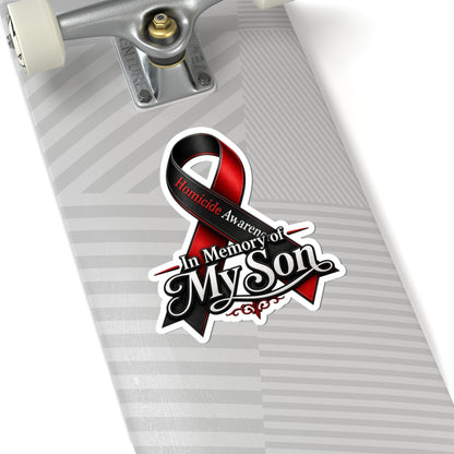 Homicide Awareness In Memory of My Son Sticker | Memorial Car Decal | Loss of Son Tribute | Custom Remembrance Vinyl