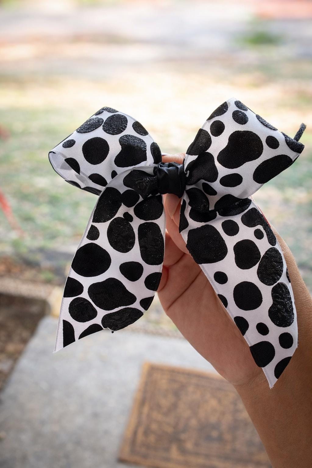 Custom Glitter Dalmatian Boutique Hair Bow