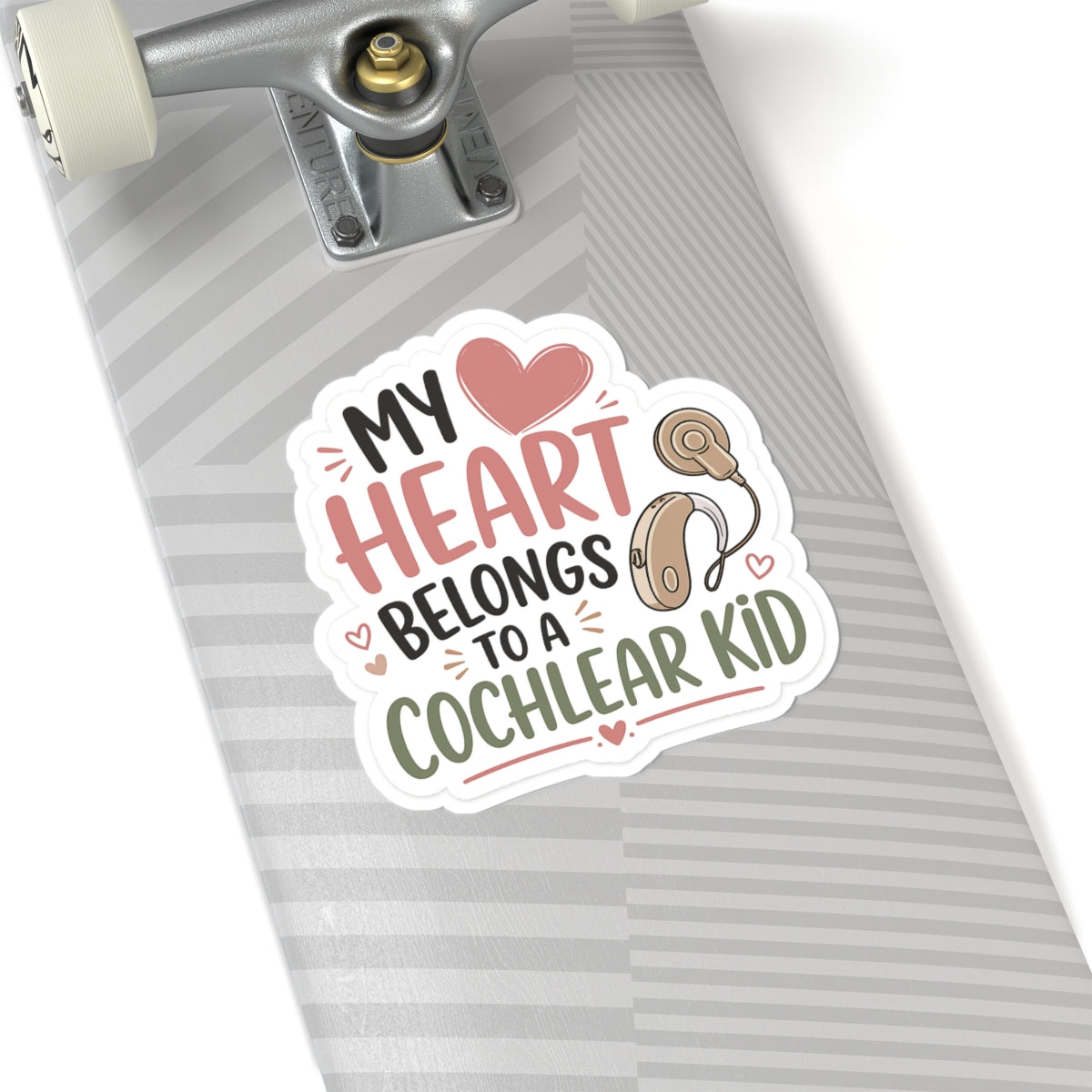 My Heart Belongs to a Cochlear Kid Sticker | Hearing Loss Awareness Decal | Cochlear Implant Mom Gift | Waterproof Vinyl Sticker