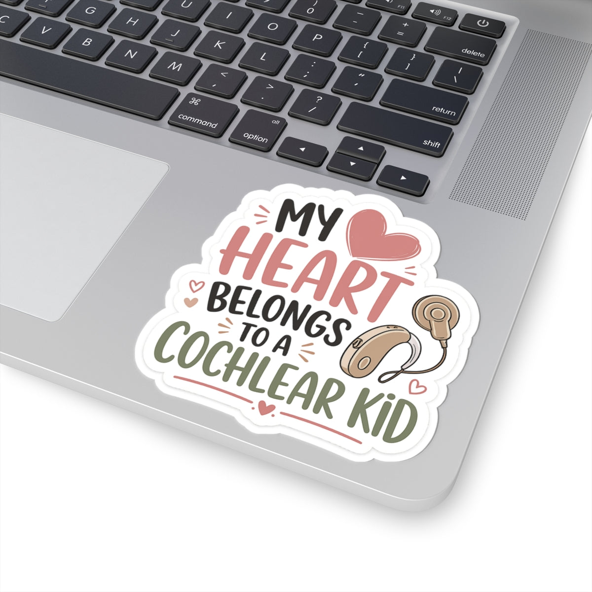 My Heart Belongs to a Cochlear Kid Sticker | Hearing Loss Awareness Decal | Cochlear Implant Mom Gift | Waterproof Vinyl Sticker