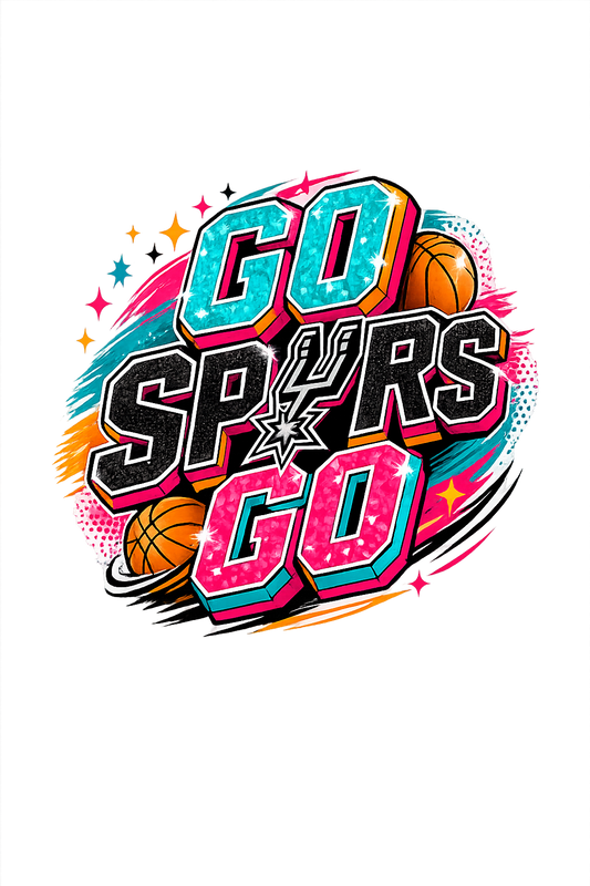 Fiesta “Go Spurs Go” Inspired Glitter DTF Transfer Only